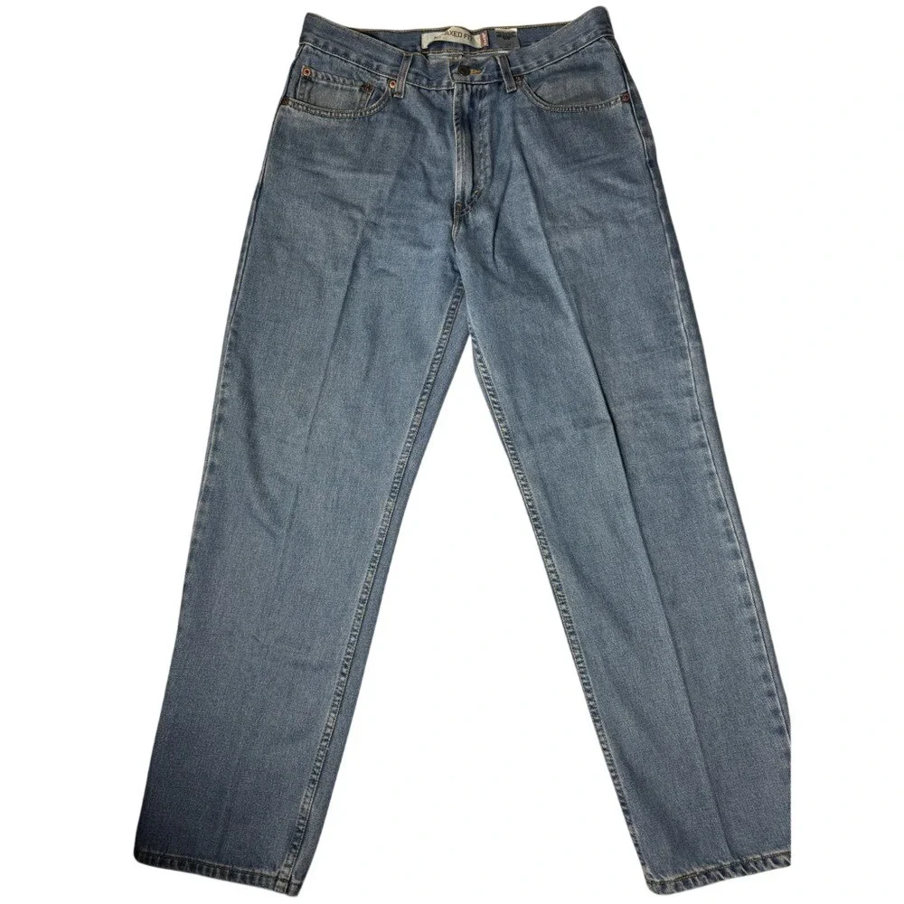Levi's 550 Relaxed Fir Light Blue Straight Jeans 34 x 32 - Picture 2 of 7